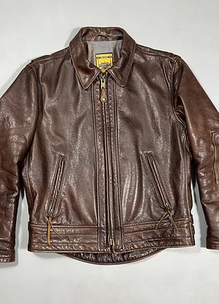 Чоловіча шкіряна коричнева куртка schott perfecto 585 leather jacket | made in usa розмір m