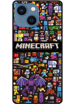 Силиконовый чехол бампер для iphone 13 mini с картинкой майнкрафт minecraft