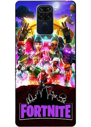 Силіконовий чохол бампер для xiaomi redmi note 9 з малюнком fortnite фортнайт