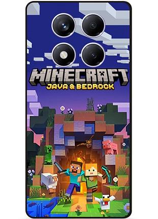 Чехол силиконовый бампер для xiaomi redmi note 14 pro с картинкой майнкрафт minecraft