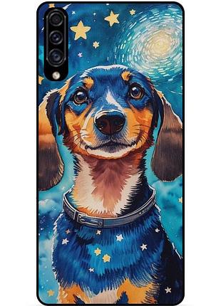 Силіконовий бампер чохол для samsung a10s з малюнком пес ван гог зіркова ніч