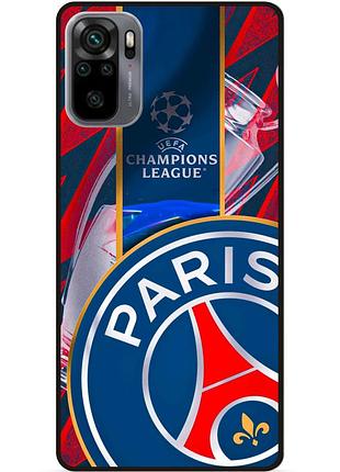 Чехол силиконовый бампер для xiaomi redmi note 10s с рисунком псж psg