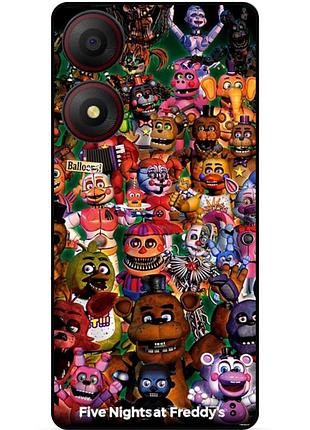 Чехол силиконовый бампер для zte blade a34 с рисунком аниматроники freddy фредди