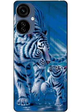 Силиконовый чехол бампер для oppo a3 с рисунком тигры