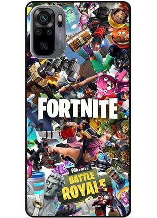 Силиконовый бампер чехол для xiaomi redmi note 10s с картинкой fortnite фортнайт