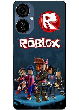 Силиконовый чехол бампер для tecno camon 19 neo с рисунком roblox роблокс