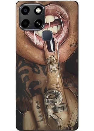 Чехол силиконовый бампер для infinix smart 6 с рисунком swag