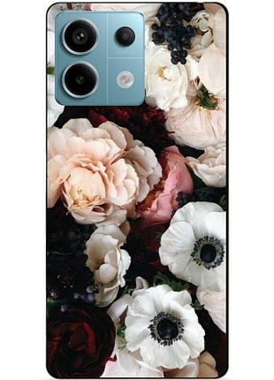 Силіконовий чохол бампер для xiaomi redmi note 13 pro 5g з малюнком маки квіти