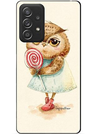 Силіконовий чохол бампер для samsung a52 з малюнком совонька