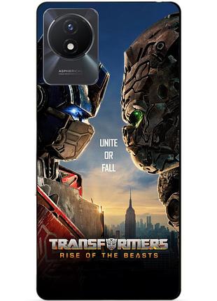 Силіконовий чохол бампер для vivo y02 з малюнком звіробої трансформери transformers