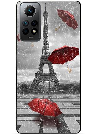 Силіконовий бампер чохол для xiaomi redmi note 12 pro з малюнком дощ у парижі