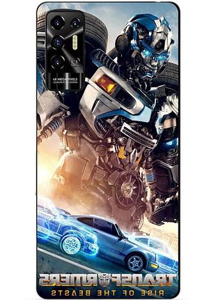 Силиконовый чехол бампер для tecno pova 2 с рисунком мираж трансформеры