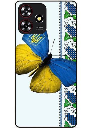 Силіконовий чохол бампер для zte blade a73 з малюнком метелик україна метелик
