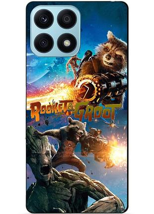 Силіконовий чохол бампер для huawei honor x8a rocket groot ракета грут стражі галактики
