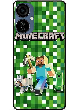 Силіконовий чохол бампер для tecno camon 19 neo стів minecraft кріпер майнкрафт
