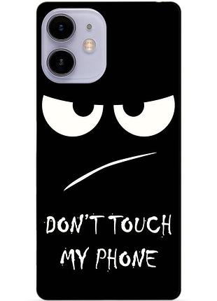 Силиконовый чехол бампер для iphone 11 с рисунком глаза dont touch my phone