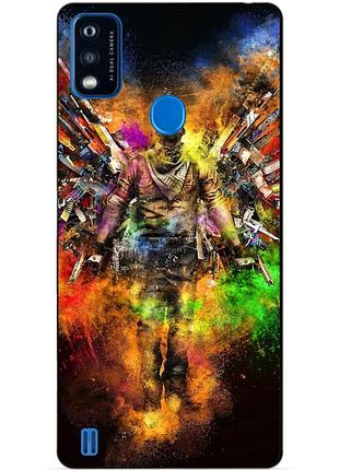 Силіконовий чохол бампер для zte blade a51 з малюнком воїн контр-страйк counter-strike