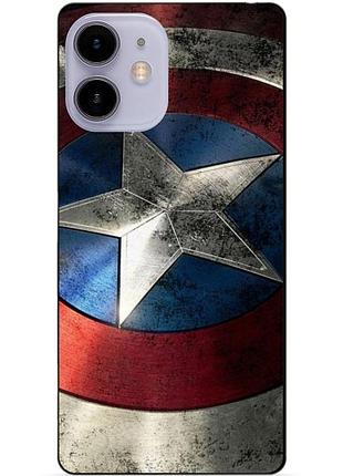 Силиконовый чехол бампер для iphone 11 с рисунком капитан америка супергерой marvel