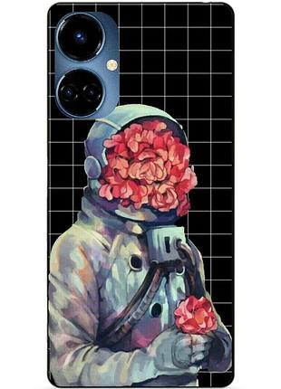 Силіконовий бампер чохол для tecno camon 19/19 pro з малюнком скафандр