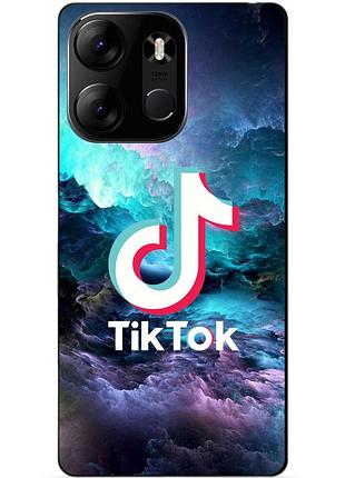 Силиконовый бампер чехол для tecno spark go 2023 с рисунком tik tok
