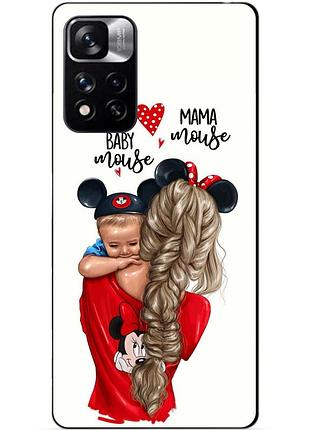 Силіконовий чохол бампер для xiaomi redmi note 11 pro plus 5g з малюнком мама та малюк
