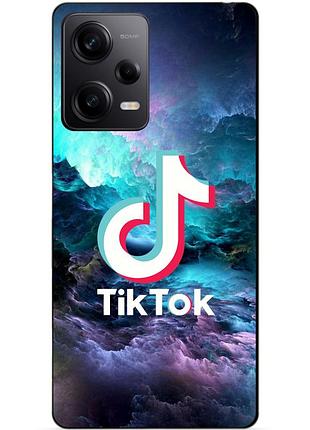 Силиконовый чехол бампер для xiaomi redmi note 12 pro 5g с рисунком tik tok тик ток