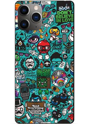Силіконовий чохол бампер для iphone 11 pro max з малюнком стикери