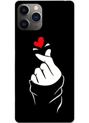 Силиконовый чехол бампер для iphone 11 pro max с рисунком знак любви