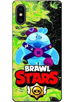 Силіконовий бампер чохол для iphone xs max з героєм бравл скуїк