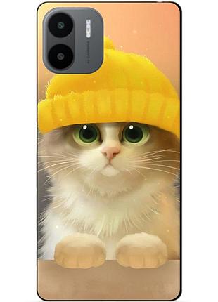 Силиконовый чехол бампер для xiaomi redmi a2 / a1 с рисунком котик в шапке
