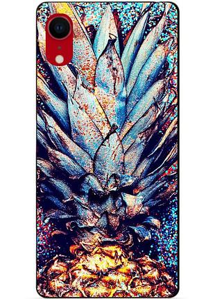 Силиконовый чехол бампер для iphone xr с рисунком ананас