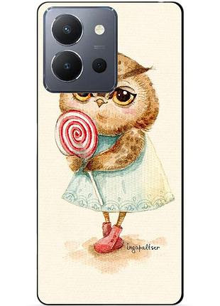 Силиконовый чехол бампер для vivo y36 с рисунком совушка