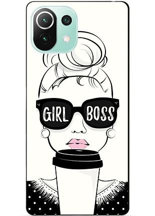 Силіконовий чохол бампер для xiaomi mi 11 lite з малюнком girl boss