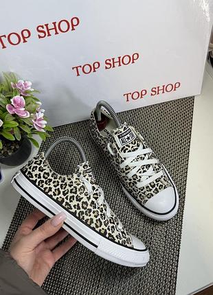 Оригинальные легкие кеды converse животный принт леопард