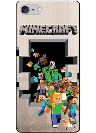 Силіконовий чохол бампер для iphone 6 plus з картинкою minecraft майнкрафт
