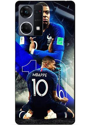Силиконовый бампер чехол для oppo reno 7 с рисунком mbappe франция мбаппе