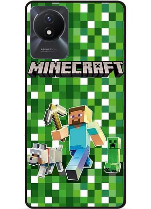 Силіконовий чохол бампер для vivo y02 стів minecraft кріпер майнкрафт
