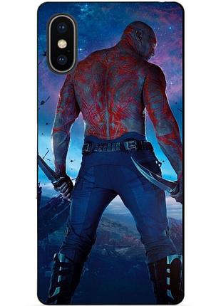 Силиконовый чехол бампер для iphone xs max с рисунком дракс стражи галактики drax