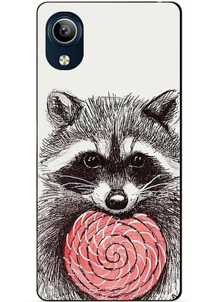 Силиконовый чехол бампер для vivo y1s с рисунком енот