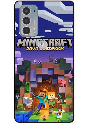 Силіконовий чохол бампер для motorola edge 20 з картинкою майнкрафт minecraft