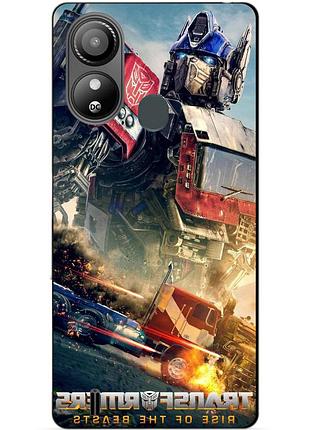 Силиконовый чехол бампер для zte blade l220 с рисунком оптимус прайм трансформеры