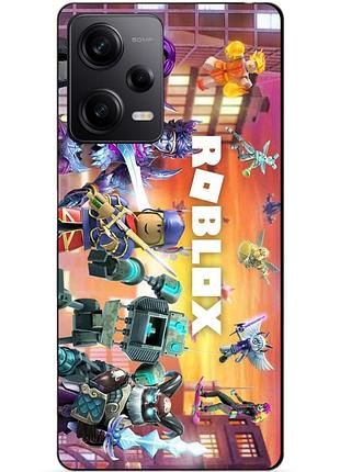 Силиконовый чехол бампер для xiaomi redmi note 12 pro 5g с картинкой роблокс roblox
