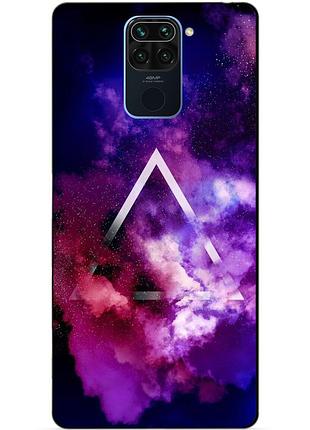 Чехол силиконовый бампер для xiaomi redmi note 9 с рисунком космос галактика