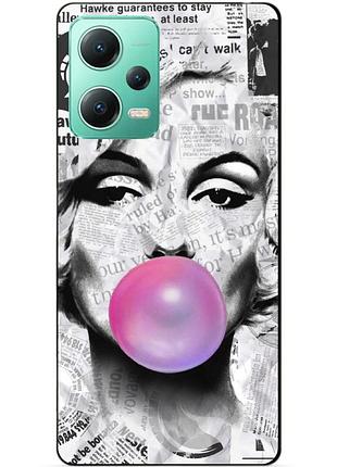 Силиконовый чехол бампер для xiaomi redmi note 12 5g с рисунком мэрилин монро marilyn monroe