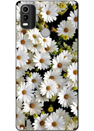 Силіконовий чохол бампер для nokia c21 plus з малюнком ромашки квіти