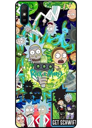 Силіконовий чохол бампер для xiaomi redmi 9a з малюнком rick and morty рік і морті