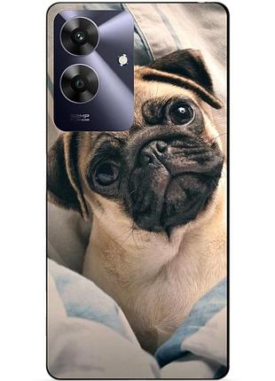 Силіконовий чохол бампер для realme note 60x з малюнком фото мопс
