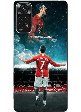 Силиконовый чехол бампер для xiaomi redmi note 11s / note 11 с рисунком роналдо мю ronaldo