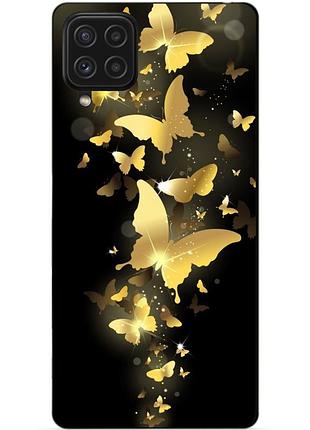 Чехол силиконовый бампер для huawei p40 lite с рисунком золотые бабочки мотыльки