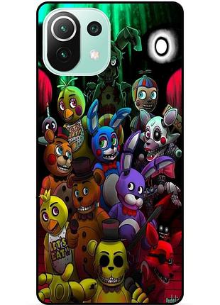 Силиконовый бампер чехол для xiaomi mi 11 lite с рисунком freddy фредди аниматроники